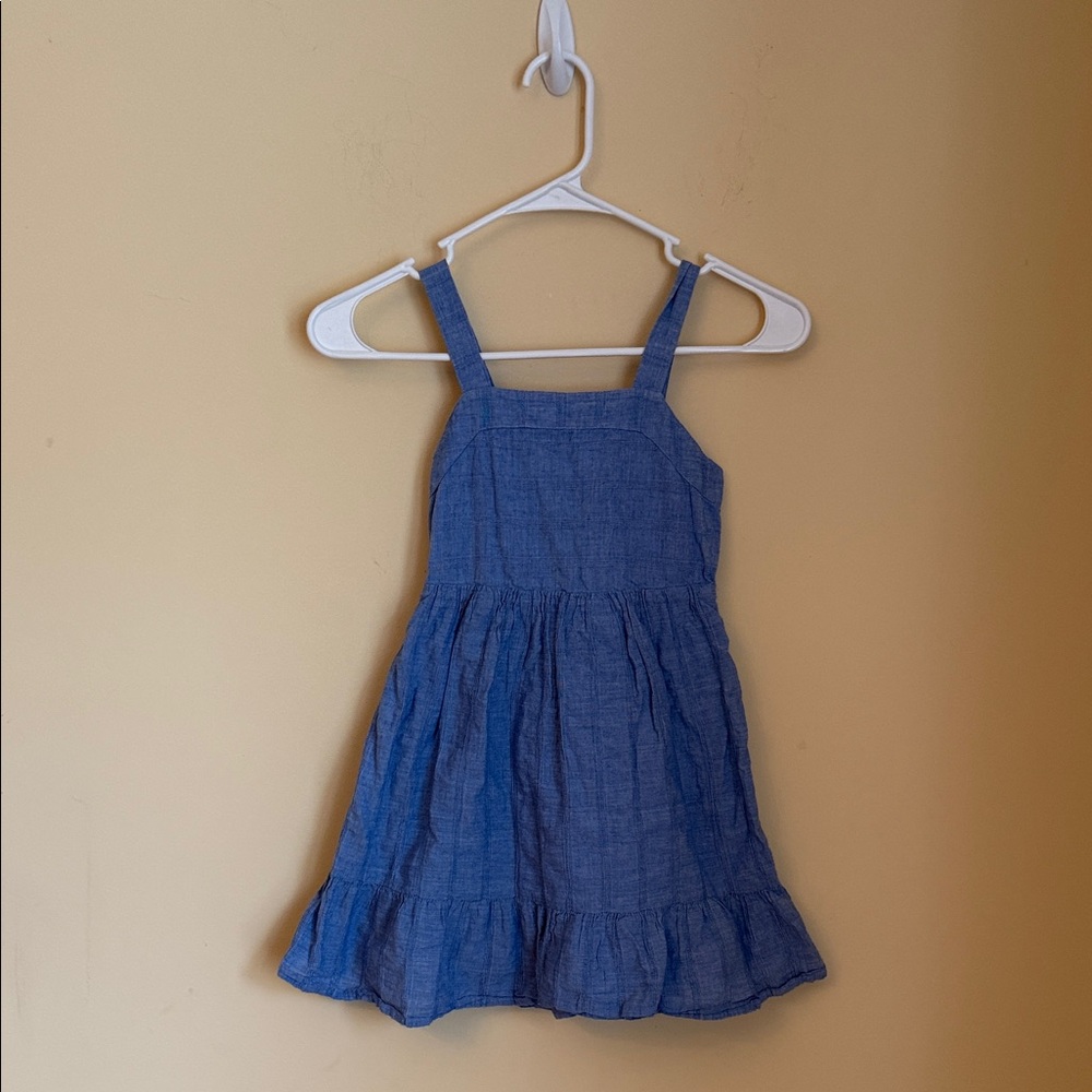 Cat & Jack Girls'‎ Blue Tie-Back Sleeveless Flare Woven Dress. Sz S(6/6x)